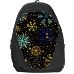 Gold Teal Snowflakes Gold Abstract Christmas Backpack Bag