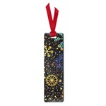 Gold Teal Snowflakes Gold Abstract Christmas Small Book Marks