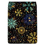 Gold Teal Snowflakes Gold Abstract Christmas Removable Flap Cover (L)