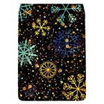 Gold Teal Snowflakes Gold Abstract Christmas Removable Flap Cover (S)