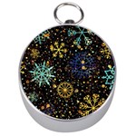 Gold Teal Snowflakes Gold Abstract Christmas Silver Compasses