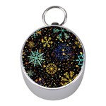 Gold Teal Snowflakes Gold Abstract Christmas Mini Silver Compasses