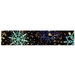 Gold Teal Snowflakes Gold Abstract Christmas Small Premium Plush Fleece Scarf