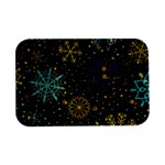 Gold Teal Snowflakes Gold Abstract Christmas Open Lid Metal Box (Silver)  