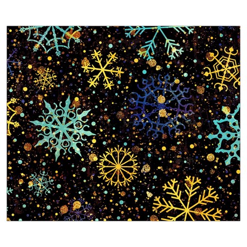 Gold Teal Snowflakes Gold Abstract Christmas Zipper Medium Tote Bag from ArtsNow.com Back