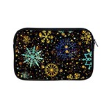 Gold Teal Snowflakes Gold Abstract Christmas Apple MacBook Pro 13  Zipper Case