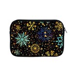 Gold Teal Snowflakes Gold Abstract Christmas Apple MacBook Pro 15  Zipper Case