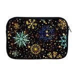 Gold Teal Snowflakes Gold Abstract Christmas Apple MacBook Pro 17  Zipper Case