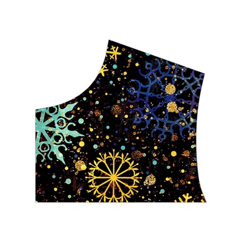 Gold Teal Snowflakes Gold Abstract Christmas Women s Button Up Vest from ArtsNow.com Top Left