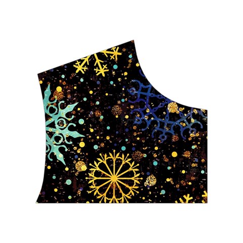 Gold Teal Snowflakes Gold Abstract Christmas Women s Button Up Vest from ArtsNow.com Top Right