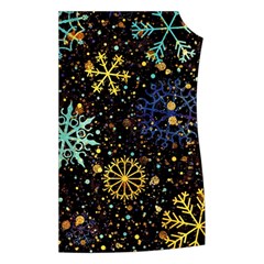 Gold Teal Snowflakes Gold Abstract Christmas Women s Button Up Vest from ArtsNow.com Front Left