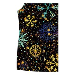 Gold Teal Snowflakes Gold Abstract Christmas Women s Button Up Vest from ArtsNow.com Front Right