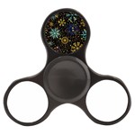 Gold Teal Snowflakes Gold Abstract Christmas Finger Spinner