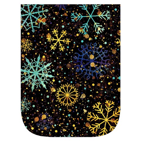 Gold Teal Snowflakes Gold Abstract Christmas Waist Pouch (Small) from ArtsNow.com Front Pocket