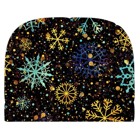 Gold Teal Snowflakes Gold Abstract Christmas Make Up Case (Large) from ArtsNow.com Front