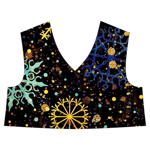 Gold Teal Snowflakes Gold Abstract Christmas Kids  Midi Sailor Dress from ArtsNow.com Front Top