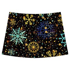 Gold Teal Snowflakes Gold Abstract Christmas Kids  Midi Sailor Dress from ArtsNow.com Front Skirt