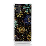 Gold Teal Snowflakes Gold Abstract Christmas Samsung Galaxy S20 6.2 Inch TPU UV Case