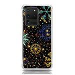 Gold Teal Snowflakes Gold Abstract Christmas Samsung Galaxy S20 Ultra 6.9 Inch TPU UV Case