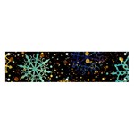 Gold Teal Snowflakes Gold Abstract Christmas Banner and Sign 4  x 1 