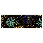 Gold Teal Snowflakes Gold Abstract Christmas Banner and Sign 6  x 2 