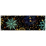 Gold Teal Snowflakes Gold Abstract Christmas Banner and Sign 9  x 3 