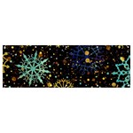 Gold Teal Snowflakes Gold Abstract Christmas Banner and Sign 12  x 4 