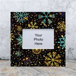 Gold Teal Snowflakes Gold Abstract Christmas White Box Photo Frame 4  x 6 