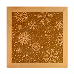 Gold Teal Snowflakes Gold Abstract Christmas Wood Photo Frame Cube