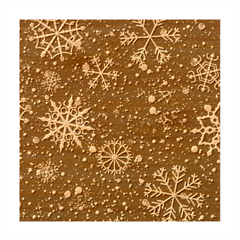 Gold Teal Snowflakes Gold Abstract Christmas Bamboo Coaster Set from ArtsNow.com Coaster 1