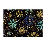 Gold Teal Snowflakes Gold Abstract Christmas Crystal Sticker (A4)