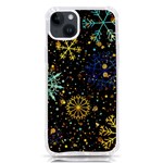 Gold Teal Snowflakes Gold Abstract Christmas iPhone 14 Plus TPU UV Print Case