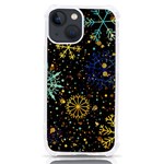 Gold Teal Snowflakes Gold Abstract Christmas iPhone 13 mini TPU UV Print Case