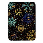 Gold Teal Snowflakes Gold Abstract Christmas Rectangular Glass Fridge Magnet (4 pack)