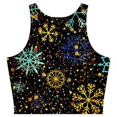 Gold Teal Snowflakes Gold Abstract Christmas Cut Out Top from ArtsNow.com Back