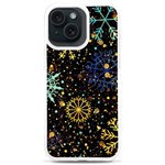 Gold Teal Snowflakes Gold Abstract Christmas iPhone 15 Plus TPU UV Print Case