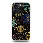 Gold Teal Snowflakes Gold Abstract Christmas iPhone 15 Pro TPU UV Print Case