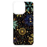 Gold Teal Snowflakes Gold Abstract Christmas iPhone 15 Pro Max TPU UV Print Case