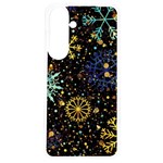 Gold Teal Snowflakes Gold Abstract Christmas Samsung Galaxy S24 6.2 Inch TPU UV Case