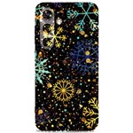 Gold Teal Snowflakes Gold Abstract Christmas Samsung Galaxy S24 6.2 Inch Black TPU UV Case