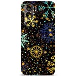 Gold Teal Snowflakes Gold Abstract Christmas Samsung Galaxy S24 Plus 6.7 Inch Black TPU UV Case