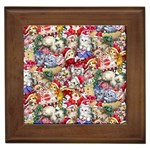 Pattern Kitten Christmas Framed Tile