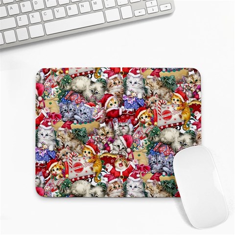 Pattern Kitten Christmas Small Mousepad from ArtsNow.com Front