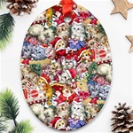 Pattern Kitten Christmas Ornament (Oval)