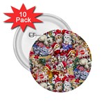 Pattern Kitten Christmas 2.25  Buttons (10 pack) 