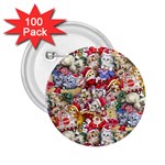 Pattern Kitten Christmas 2.25  Buttons (100 pack) 