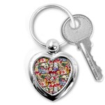 Pattern Kitten Christmas Key Chain (Heart)