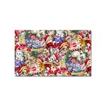 Pattern Kitten Christmas Sticker (Rectangular)