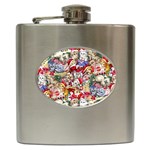 Pattern Kitten Christmas Hip Flask (6 oz)