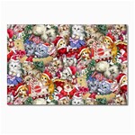 Pattern Kitten Christmas Postcard 4 x 6  (Pkg of 10)